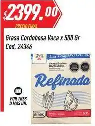 Supermercados Comodin Grasa cordobesa vaca x 500 gr cod. 24346 oferta