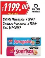 Supermercados Comodin Mogul - galleta merengada x 88 gr/ sonrisas frambuesa x 108 gr cod. 847/25989 oferta