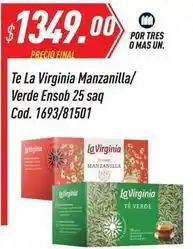 Supermercados Comodin La virginia - te manzanilla/ verde ensob 25 saq cod. 1693/81501 oferta