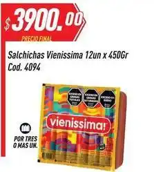 Supermercados Comodin Vienissima - salchichas 12un x 450gr cod. 4094 oferta