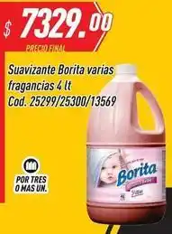 Supermercados Comodin Borita - suavizante varias fragancias 4 lt cod. 25299/25300/13569 oferta