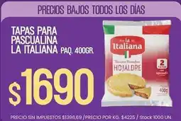 Supermercados Vea La italiana - tapas para pascualina oferta