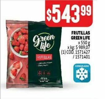 Makro Frutillas green life 550g oferta