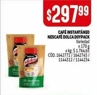 Makro Café instantáneo nescafé dolca doypack 170g oferta