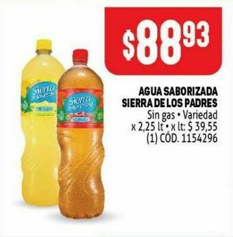 Makro Agua saborizada sierra de los padres 2.25lt oferta