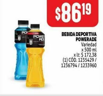 Makro Bebida deportiva powerade 500ml oferta