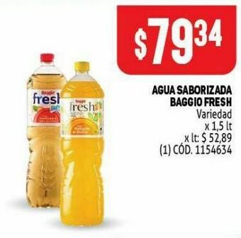 Makro Agua saborizada baggio fresh 1.5lt oferta