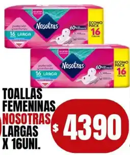 Supermercados Mariano Max Nosotras toallas femeninas largas oferta
