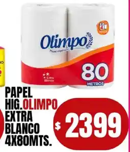 Supermercados Mariano Max Olimpo papel higiénico extra blanco 4x80mts oferta