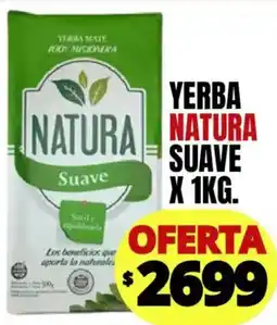 Supermercados Mariano Max Natura yerba mate suave oferta