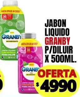 Supermercados Mariano Max Granby jabon liquido p/diluir oferta