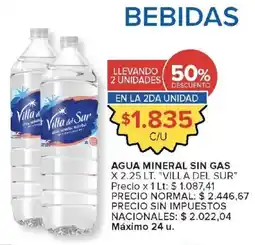 Carrefour Market Villa del Sur agua mineral sin gas oferta
