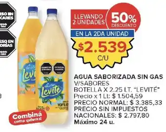 Levité agua saborizada sin gas