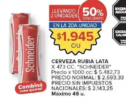 Carrefour Market Schneider cerveza rubia lata oferta