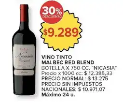 Carrefour Market Nicasia vino tinto malbec red blend oferta