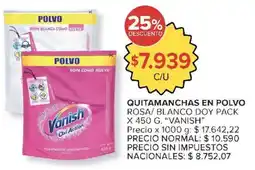 Carrefour Market Vanish quitamanchas en polvo rosa/ blanco doy pack oferta