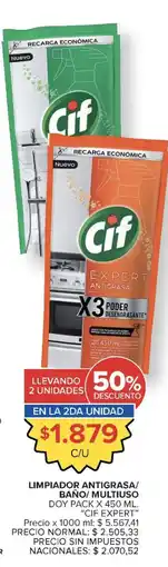 Carrefour Market Cif limpiador antigrasa/baño/multiuso oferta