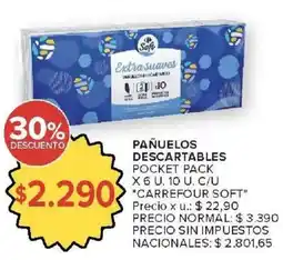 Carrefour Market Carrefour soft pañuelos descartables pocket pack oferta