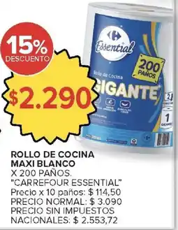 Carrefour Market Carrefour essential rollo de cocina maxi blanco oferta