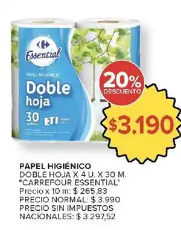 Carrefour Market Carrefour essential papel higiénico doble hoja oferta