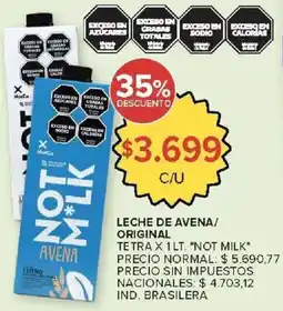 Carrefour Market Not milk leche de avena original oferta