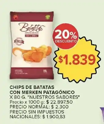 Batatitas chips de batatas con merken patagónico