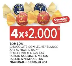 Carrefour Market Bon o bon bombón chocolate con leche/ blanco oferta