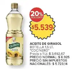 Carrefour Market Cocinero aceite de girasol oferta