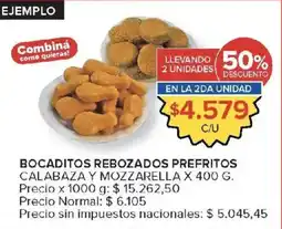 Carrefour Market Bocaditos rebozados prefritos calabaza y mozzarella oferta