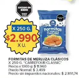 Carrefour Market Carrefour classic formitas de merluza congeladas oferta