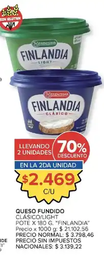 Carrefour Market Finlandia queso fundido clásico/light oferta
