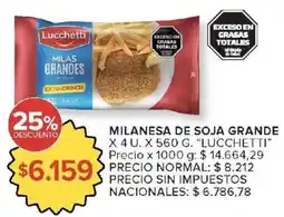Carrefour Market Lucchetti milanesa de soja grande oferta