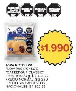 Carrefour Market Carrefour classic tapa rotisera oferta