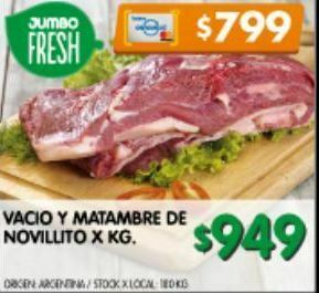 Jumbo Vacio y matambre de novillito oferta