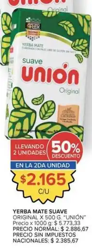 Carrefour Market Unión - yerba mate suave original oferta