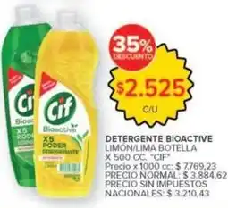 Carrefour Market Cif - detergente bioactive limón/lima oferta