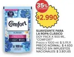 Carrefour Market Comfort - suavizante para la ropa clásico doy pack oferta