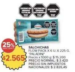 Carrefour Market Paladini - salchichas flow pack oferta