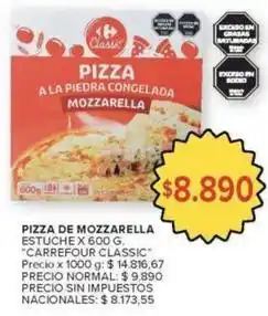 Carrefour Market Carrefour - pizza a la piedra congelada mozzarella oferta