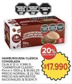 Carrefour Market Carrefour - hamburguesa clásica congelada oferta