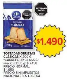Carrefour Market Carrefour - tostadas gruesas clásicas oferta