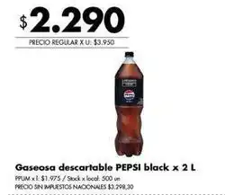 Pepsi - gaseosa descartable black x 2 l