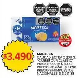 Carrefour Market Carrefour - manteca calidad extra oferta