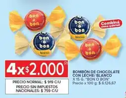 Carrefour Market Bon o bon - bombón de chocolate con leche / blanco oferta