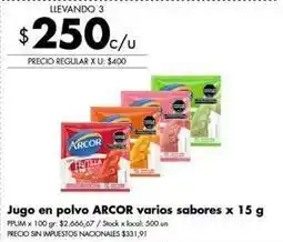 Disco Arcor - jugo en polvo varios sabores oferta
