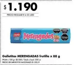 Disco Bagley - galletitas merengadas frutilla oferta