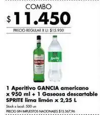 Disco Aperitivo americano + gaseosa oferta