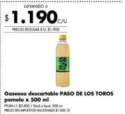 Disco Paso de los toros - gaseosa descartable pomelo oferta
