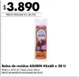 Disco Asurin - bolsa de residuo 45x60 x 30 u oferta