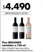Disco Benjamin - vino varietales oferta